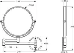 Ideal Standard Kosmetikspiegel IOM A9111AA Verchromt -Badezimmerbedarf Geschäft Ideal Standard Kosmetikspiegel IOM A9111AA verchromt 2