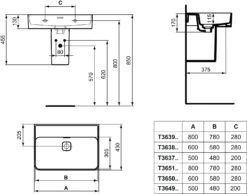 Ideal Standard Strada II Waschtisch T3650MA Ohne Hahnloch, Unterseite Geschliffen, 600 X 170 X 430 Mm, Weiß Mit Ideal Plus -Badezimmerbedarf Geschäft Ideal Standard Strada II Waschtisch T3650MA ohne Hahnloch Unterseite geschliffen 600 x 170 x 430 mm weiss mit Ideal Plus 4
