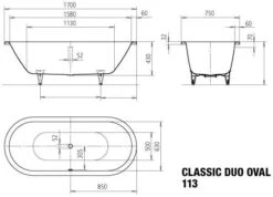 Kaldewei Badewanne Classic Duo Oval 113 170 X 75 X 43 Cm, Weiss Perl-Effekt, 291400013001 -Badezimmerbedarf Geschäft Kaldewei Badewanne Classic Duo Oval 113 170 x 75 x 43 cm weiss Perl Effekt 291400013001 5