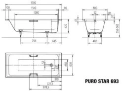 Kaldewei Puro Star Badewanne 259534010199 170x80cm, Vollantislip, Manhattan -Badezimmerbedarf Geschäft Kaldewei Puro star Badewanne 259534010199 170x80cm Vollantislip manhattan 6