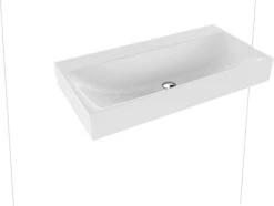 Kaldewei Silenio Wand-Waschtisch 904406303001 3045, 90 X 46 X 12 Cm, Weiß Perl-Effekt, Ohne Überlauf, Mit Hahnloch