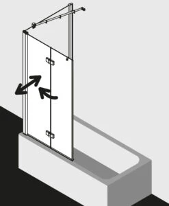 Kermi Diga Badewannen-Faltwand DI2PL100152PK 100x150cm, Weiß, ESG Klar Clean, Links -Badezimmerbedarf Geschäft Kermi Diga Badewannen Faltwand DI2PL100152PK 100x150cm weiss ESG klar Clean links 3