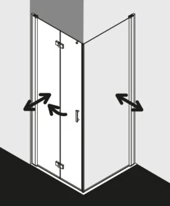 Kermi Diga Pendel-Falttür Für Seitenwand DI2SL09318VAK 93x185cm, Silber Hochglanz, ESG Klar, Links, Auf Duschplatz -Badezimmerbedarf Geschäft Kermi Diga Pendel Falttuer fuer Seitenwand DI2SL09318VAK 93x185cm silber hochglanz ESG klar links auf Duschplatz 4