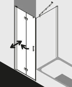 Kermi Diga Pendel-Falttür Für Seitenwand DI2SR103182AK 103x185cm, Weiß, ESG Klar, Rechts, Auf Duschplatz -Badezimmerbedarf Geschäft Kermi Diga Pendel Falttuer fuer Seitenwand DI2SR103182AK 103x185cm weiss ESG klar rechts auf Duschplatz 2