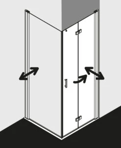Kermi Diga Pendel-Falttür Für Seitenwand DI2SR103182AK 103x185cm, Weiß, ESG Klar, Rechts, Auf Duschplatz -Badezimmerbedarf Geschäft Kermi Diga Pendel Falttuer fuer Seitenwand DI2SR103182AK 103x185cm weiss ESG klar rechts auf Duschplatz 5