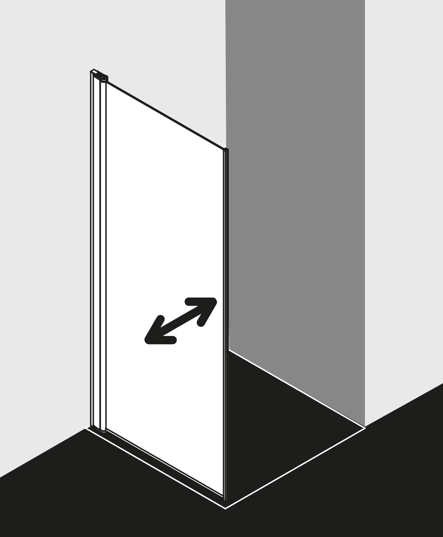 Kermi Diga Seitenwand Beweglich DITBL100182PK 100x185cm, Weiß, ESG Klar Clean, Links, Auf Duschwanne 4 Kermi Diga Seitenwand Beweglich DITBL100182PK 100x185cm, Weiß, ESG Klar Clean, Links, Auf Duschwanne – Bild 2