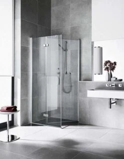 Kermi Diga Seitenwand Beweglich DITBL100182PK 100x185cm, Weiß, ESG Klar Clean, Links, Auf Duschwanne