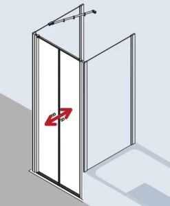 Kermi Ibiza 2000 Pendeltür I2PTD100201AK 200 Cm X 100 Cm, ESG Klar -Badezimmerbedarf Geschäft Kermi Ibiza 2000 Pendeltuer I2PTD100201AK 200 cm x 100 cm ESG klar 6