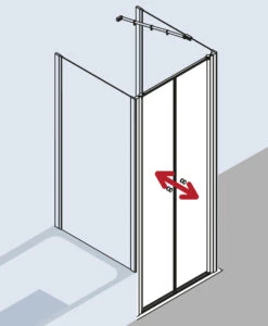 Kermi Ibiza 2000 Pendeltür I2PTD100201AK 200 Cm X 100 Cm, ESG Klar -Badezimmerbedarf Geschäft Kermi Ibiza 2000 Pendeltuer I2PTD100201AK 200 cm x 100 cm ESG klar 7