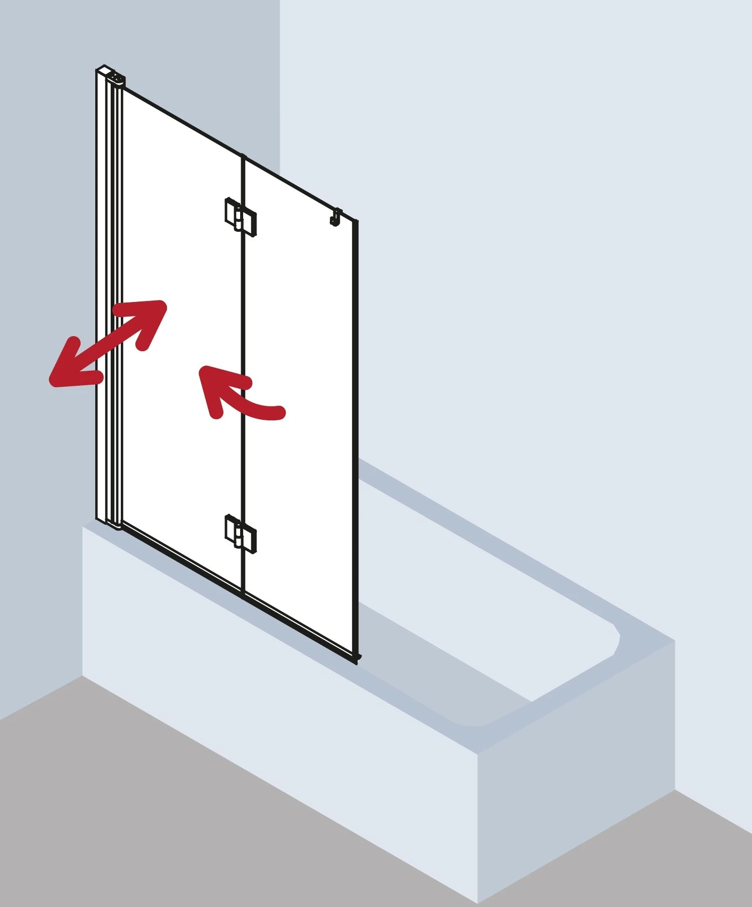 Kermi Liga Badewannen-Faltwand LI2PL100151PK 100x150cm, Silber Mattglanz, ESG Klar Clean, Links 4 Kermi Liga Badewannen-Faltwand LI2PL100151PK 100x150cm, Silber Mattglanz, ESG Klar Clean, Links – Bild 2