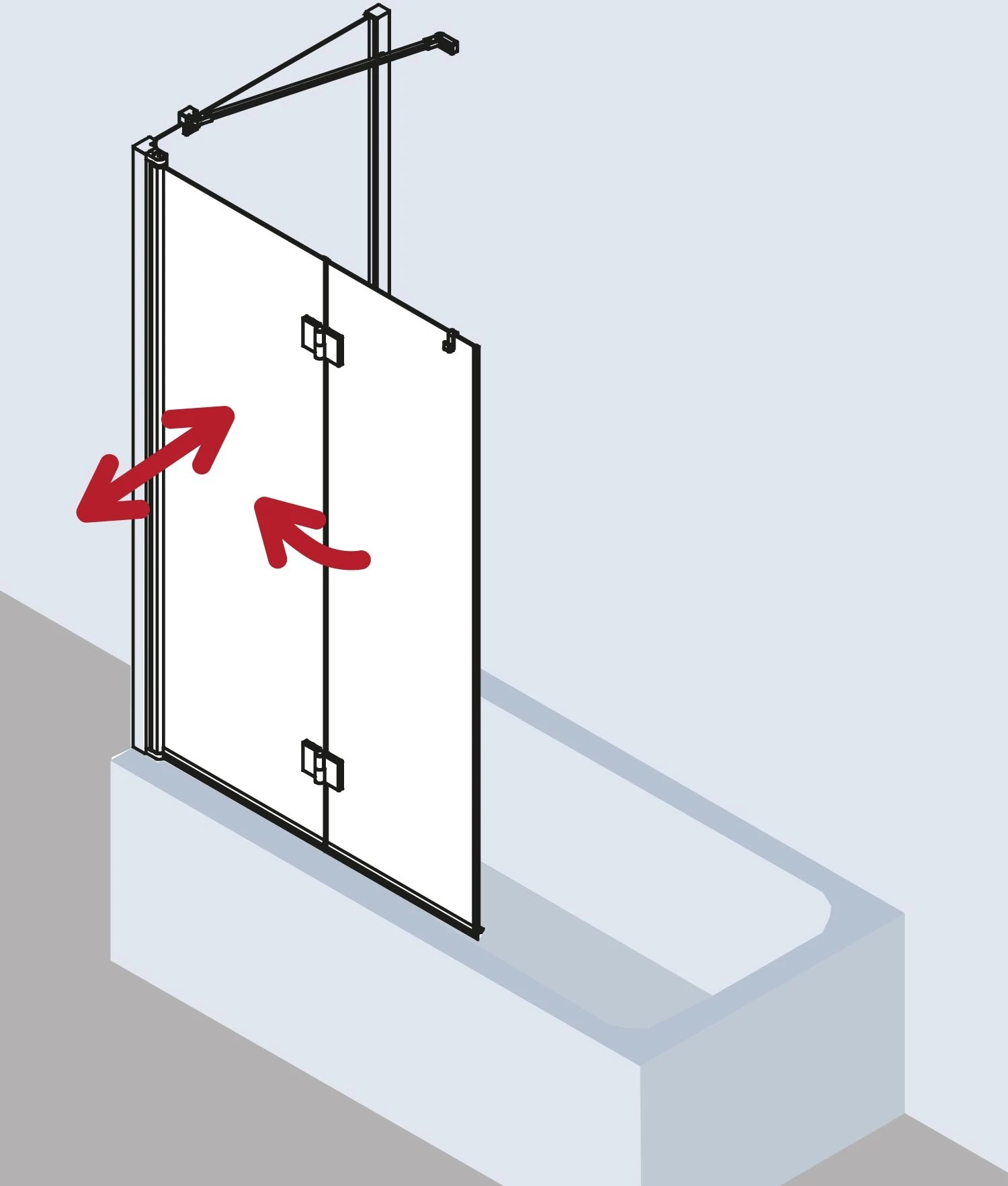 Kermi Liga Badewannen-Faltwand LI2PL100151PK 100x150cm, Silber Mattglanz, ESG Klar Clean, Links 5 Kermi Liga Badewannen-Faltwand LI2PL100151PK 100x150cm, Silber Mattglanz, ESG Klar Clean, Links – Bild 3