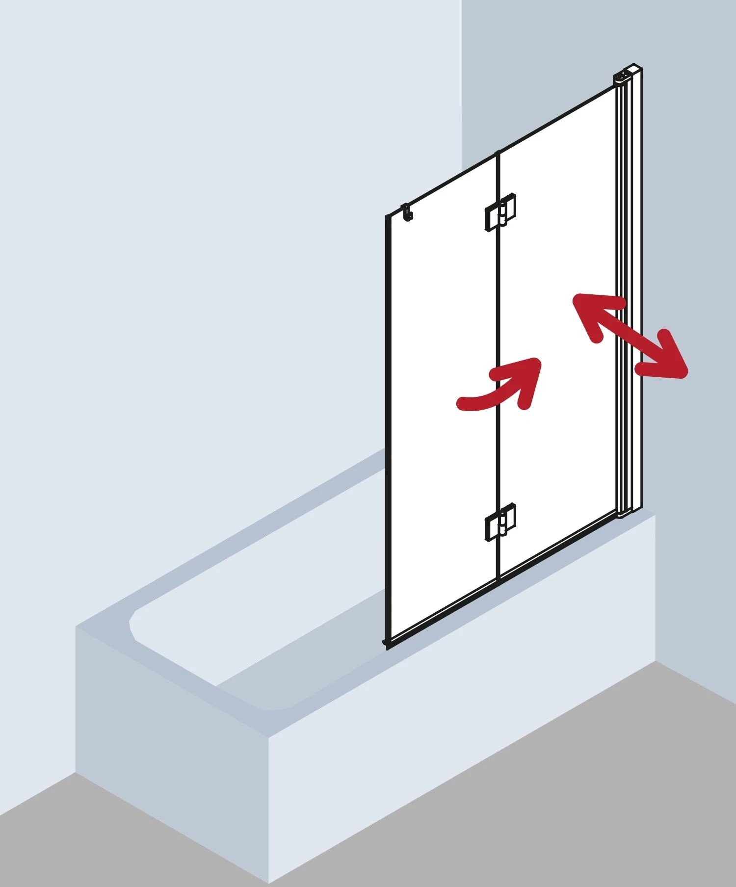 Kermi Liga Badewannen-Faltwand LI2PL100151PK 100x150cm, Silber Mattglanz, ESG Klar Clean, Links 6 Kermi Liga Badewannen-Faltwand LI2PL100151PK 100x150cm, Silber Mattglanz, ESG Klar Clean, Links – Bild 4