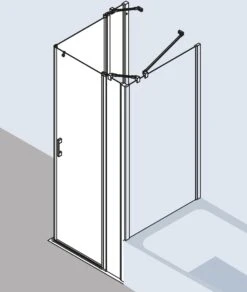 Kermi Liga Eckeinstieg-Hälfte Pendeltür Mit Festfeld LIEPL103201AK 103x200cm, Silber Mattglanz, ESG Klar, Links, Auf Duschplatz -Badezimmerbedarf Geschäft Kermi Liga Eckeinstieg Haelfte Pendeltuer mit Festfeld LIEPL103201AK 103x200cm silber mattglanz ESG klar links auf Duschplatz 8