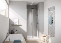 Kermi Liga Pendeltür In Nische LIPTD070201AK 70x200cm, Silber Mattglanz, ESG Klar, Auf Duschwanne