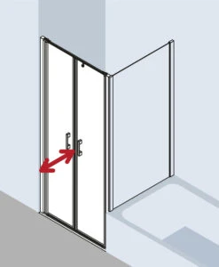 Kermi Liga Pendeltür In Nische LIPTD070201AK 70x200cm, Silber Mattglanz, ESG Klar, Auf Duschwanne -Badezimmerbedarf Geschäft Kermi Liga Pendeltuer in Nische LIPTD070201AK 70x200cm silber mattglanz ESG klar auf Duschwanne 6