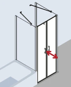 Kermi Liga Pendeltür In Nische LIPTD070201AK 70x200cm, Silber Mattglanz, ESG Klar, Auf Duschwanne -Badezimmerbedarf Geschäft Kermi Liga Pendeltuer in Nische LIPTD070201AK 70x200cm silber mattglanz ESG klar auf Duschwanne 9