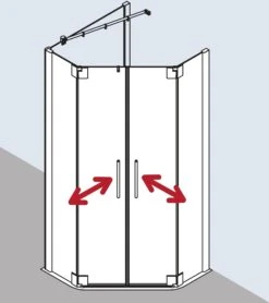 Kermi Pasa XP Fünfeck-Duschkabine Pendeltür PXF00F1120VUK 75x90x200cm, Silber Hochglanz, ESG SR Opaco -Badezimmerbedarf Geschäft Kermi Pasa XP Fuenfeck Duschkabine Pendeltuer PXF00F1120VUK 75x90x200cm silber hochglanz ESG SR Opaco 2