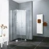 Kermi Pasa XP Fünfeck-Duschkabine Pendeltür PXF47090181AK 90x90x185cm, Silber Mattglanz, ESG Klar -Badezimmerbedarf Geschäft Kermi Pasa XP Fuenfeck Duschkabine Pendeltuer PXF47090181AK 90x90x185cm silber mattglanz ESG klar