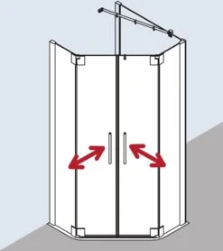 Kermi Pasa XP Fünfeck-Duschkabine Pendeltür PXF5310020VPK 100x100x200cm, Silber Hochglanz, ESG Klar Clean -Badezimmerbedarf Geschäft Kermi Pasa XP Fuenfeck Duschkabine Pendeltuer PXF5310020VPK 100x100x200cm silber hochglanz ESG klar Clean 2