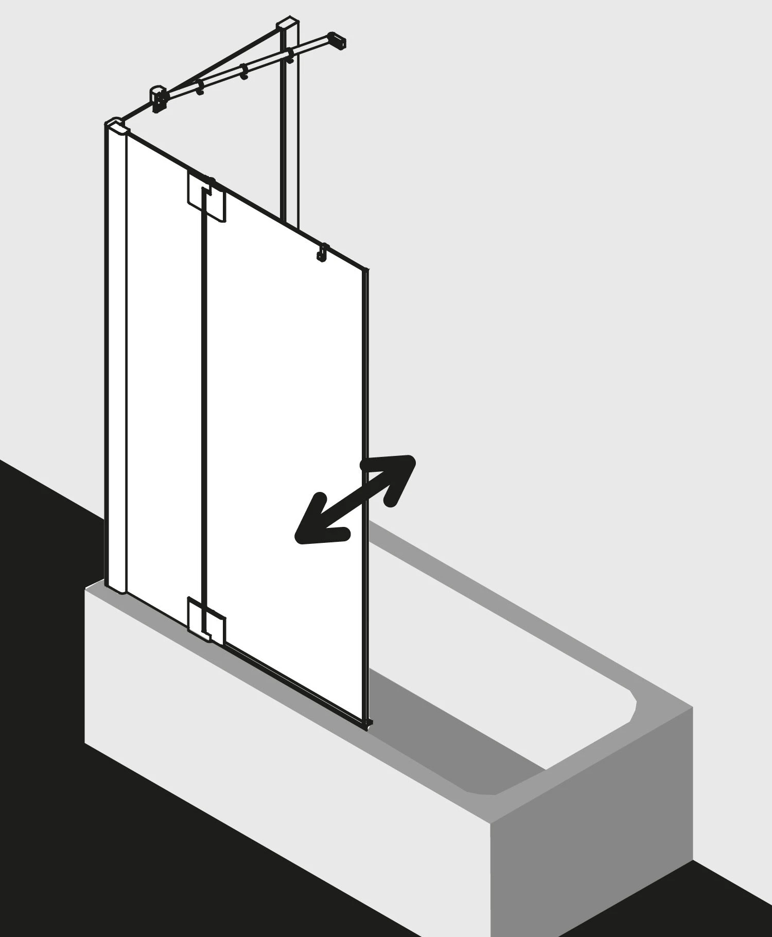 Kermi Pasa XP Schwingflügel Mit Festfeld PXDTL090151PK 90x150cm, Silber Mattglanz, ESG Klar Clean, Links 6 Kermi Pasa XP Schwingflügel Mit Festfeld PXDTL090151PK 90x150cm, Silber Mattglanz, ESG Klar Clean, Links – Bild 4