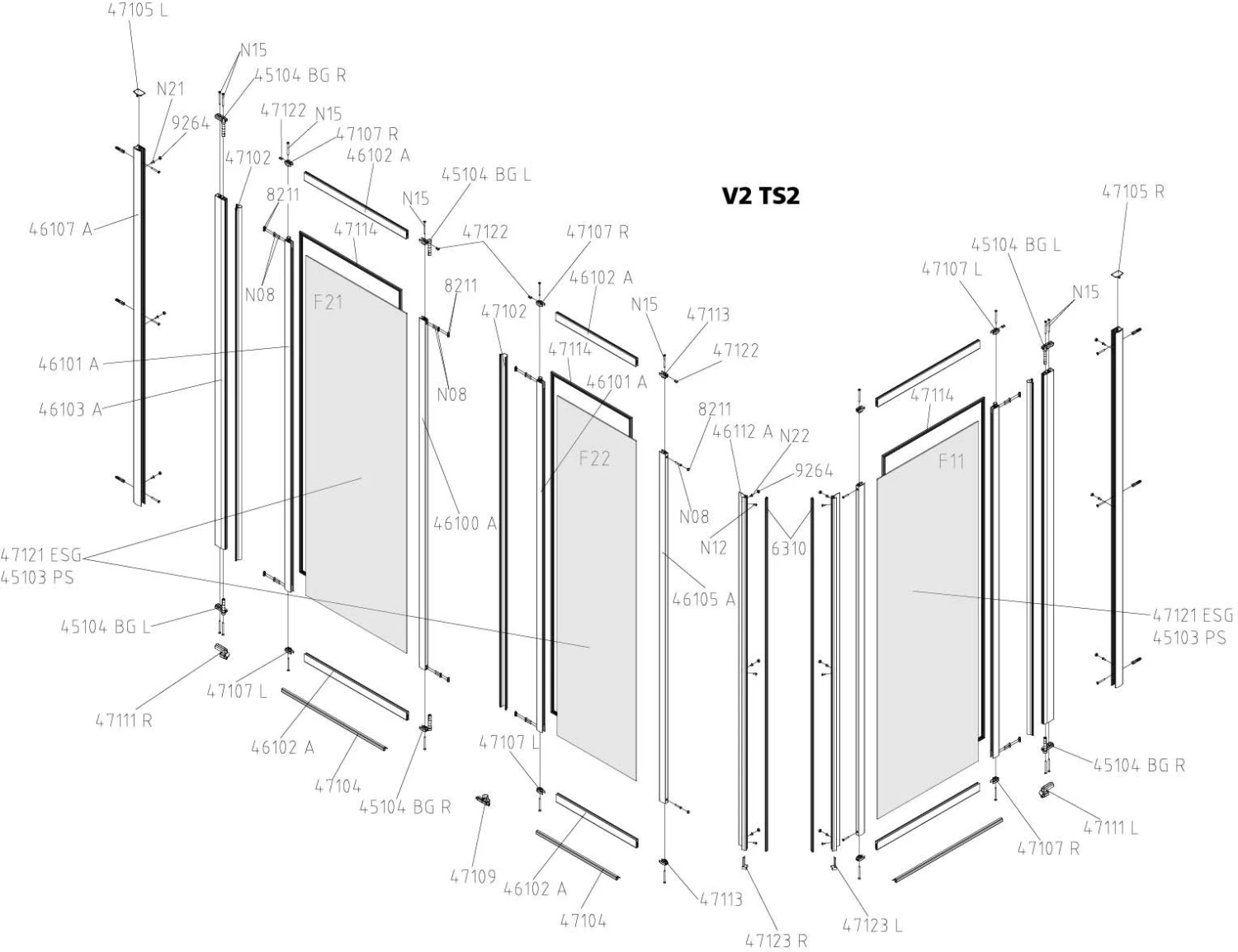 Kermi Vario 2000 Faltwand 2-/1-flügelig V2TS2075142UK 74-76,3x140cm, Weiß, ESG SR Opaco 8 Kermi Vario 2000 Faltwand 2-/1-flügelig V2TS2075142UK 74-76,3x140cm, Weiß, ESG SR Opaco – Bild 6