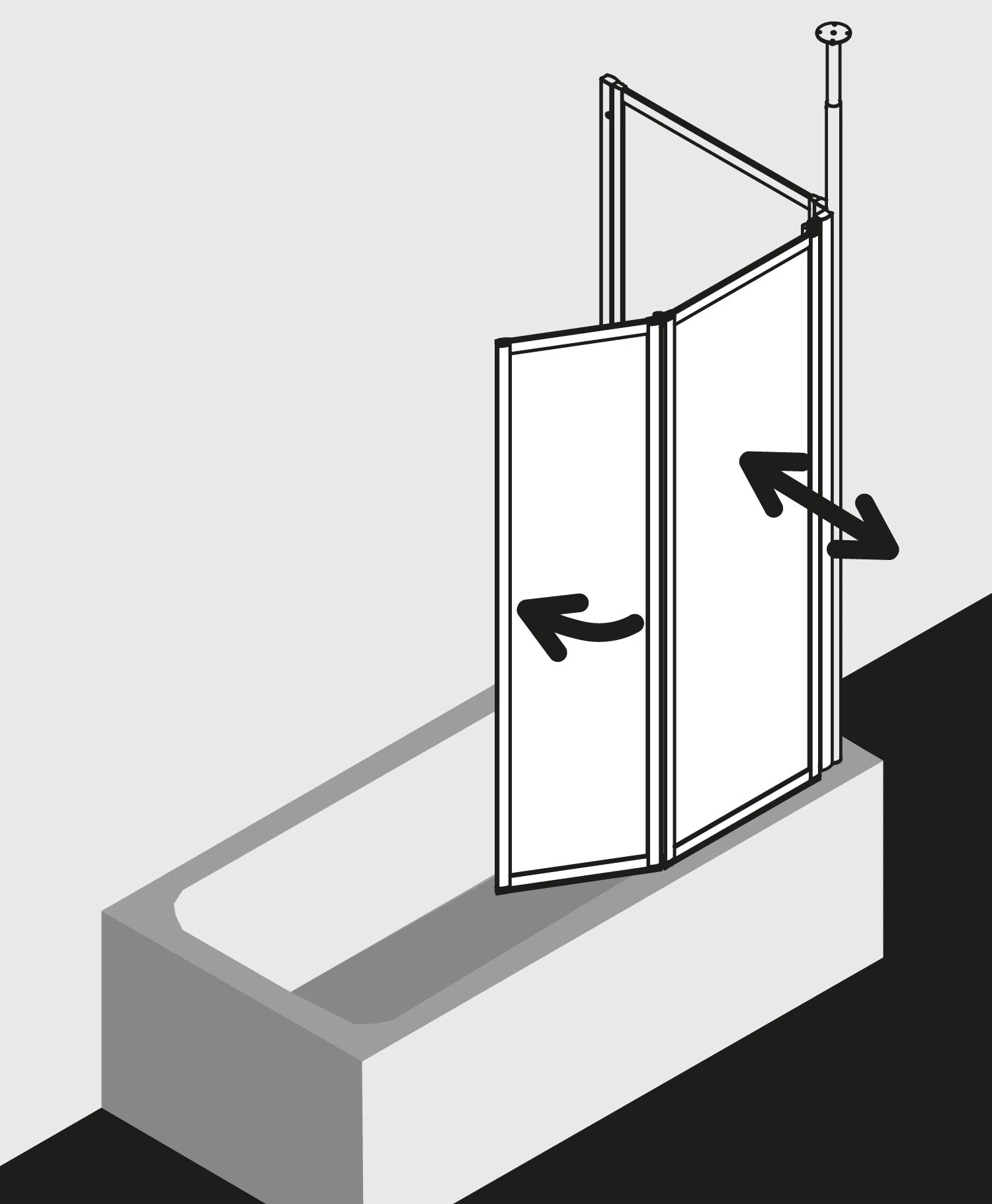 Kermi Vario 2000 Faltwand 2-flügelig V2FW20601422K 115,1-116,7x140cm, Weiß, Kerolan Perl 5 Kermi Vario 2000 Faltwand 2-flügelig V2FW20601422K 115,1-116,7x140cm, Weiß, Kerolan Perl – Bild 3