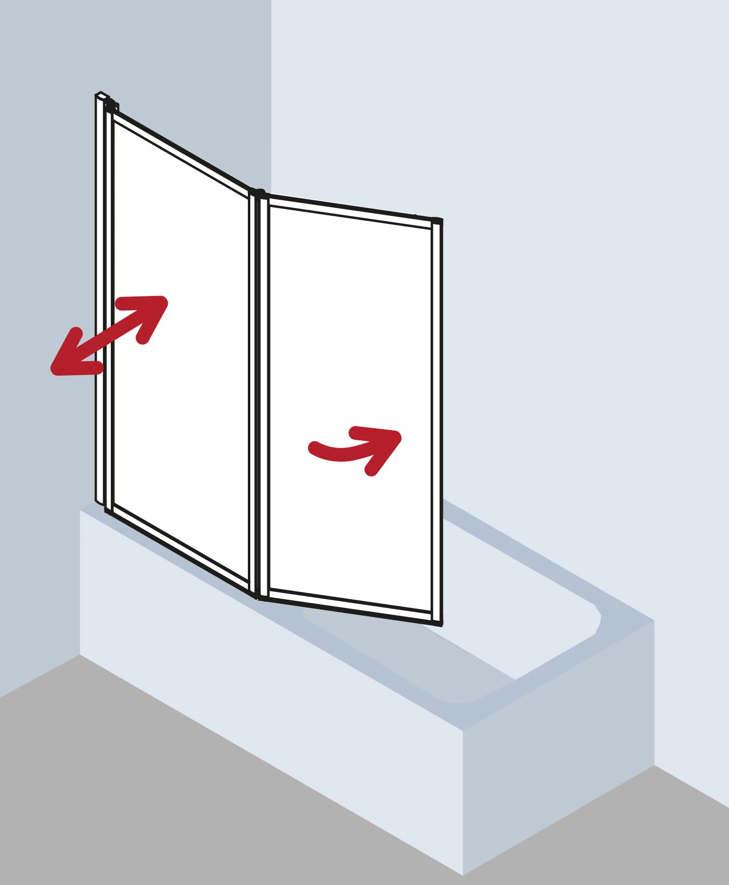 Kermi Vario 2000 Faltwand 2-flügelig V2FW20601422K 115,1-116,7x140cm, Weiß, Kerolan Perl 6 Kermi Vario 2000 Faltwand 2-flügelig V2FW20601422K 115,1-116,7x140cm, Weiß, Kerolan Perl – Bild 4