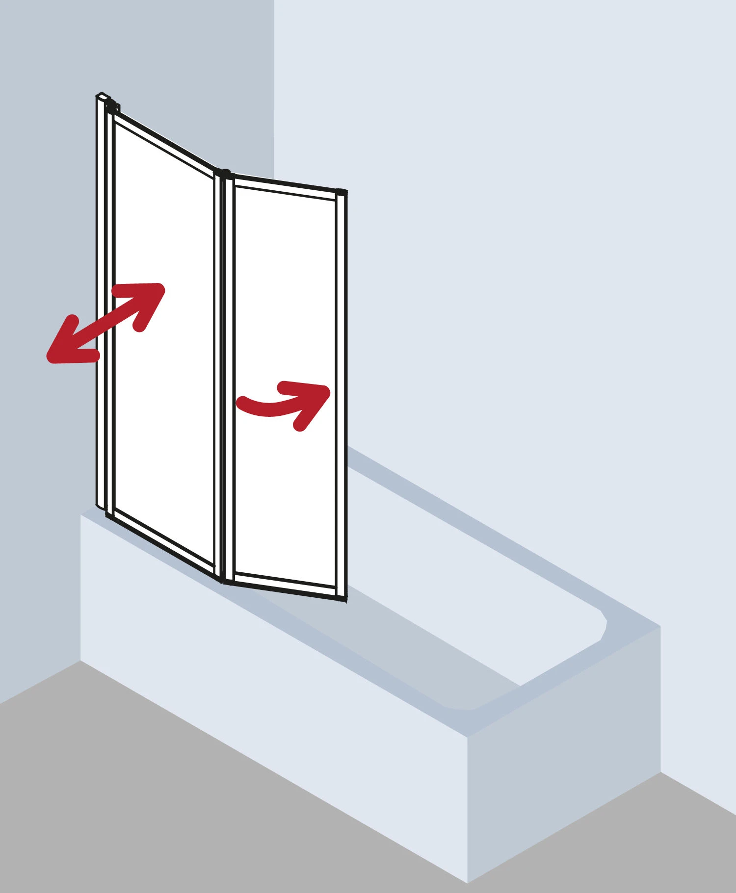 Kermi Vario 2000 Faltwand 2-flügelig V2FW20601422K 115,1-116,7x140cm, Weiß, Kerolan Perl 8 Kermi Vario 2000 Faltwand 2-flügelig V2FW20601422K 115,1-116,7x140cm, Weiß, Kerolan Perl – Bild 6