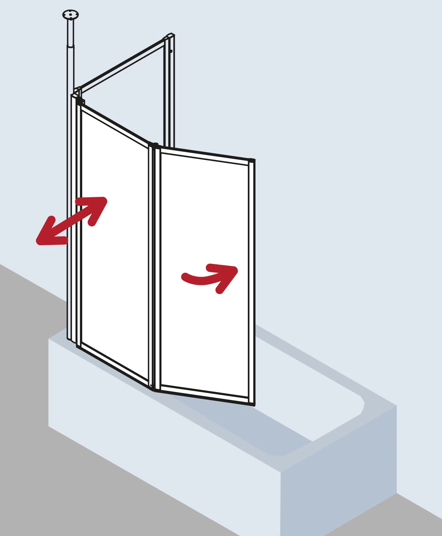 Kermi Vario 2000 Faltwand 2-flügelig V2FW20601422K 115,1-116,7x140cm, Weiß, Kerolan Perl 10 Kermi Vario 2000 Faltwand 2-flügelig V2FW20601422K 115,1-116,7x140cm, Weiß, Kerolan Perl – Bild 8