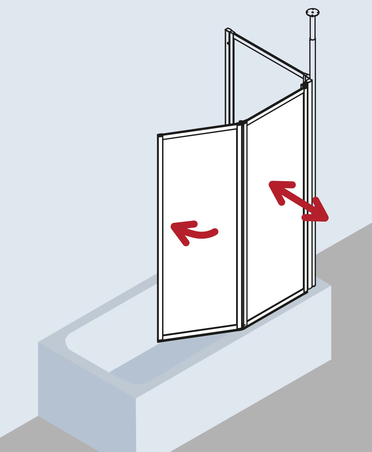 Kermi Vario 2000 Faltwand 2-flügelig V2FW20601422K 115,1-116,7x140cm, Weiß, Kerolan Perl 11 Kermi Vario 2000 Faltwand 2-flügelig V2FW20601422K 115,1-116,7x140cm, Weiß, Kerolan Perl – Bild 9