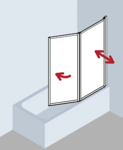 Kermi Vario 2000 Faltwand 2-flügelig V2TS1075141AK 101,1-102,7x140cm, Silber Mattglanz, ESG Klar -Badezimmerbedarf Geschäft Kermi Vario 2000 Faltwand 2 fluegelig V2TS1075141AK 1011 1027x140cm silber mattglanz ESG klar 4