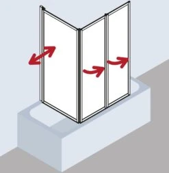 Kermi Vario 2000 Faltwand 3-tlg. V2FW30701422K 78,5-81,8x140cm, Weiß, Kerolan Perl 8 Kermi Vario 2000 Faltwand 3-tlg. V2FW30701422K 78,5-81,8x140cm, Weiß, Kerolan Perl -Badezimmerbedarf Geschäft Kermi Vario 2000 Faltwand 3 tlg. V2FW30701422K 785 818x140cm weiss Kerolan Perl 2