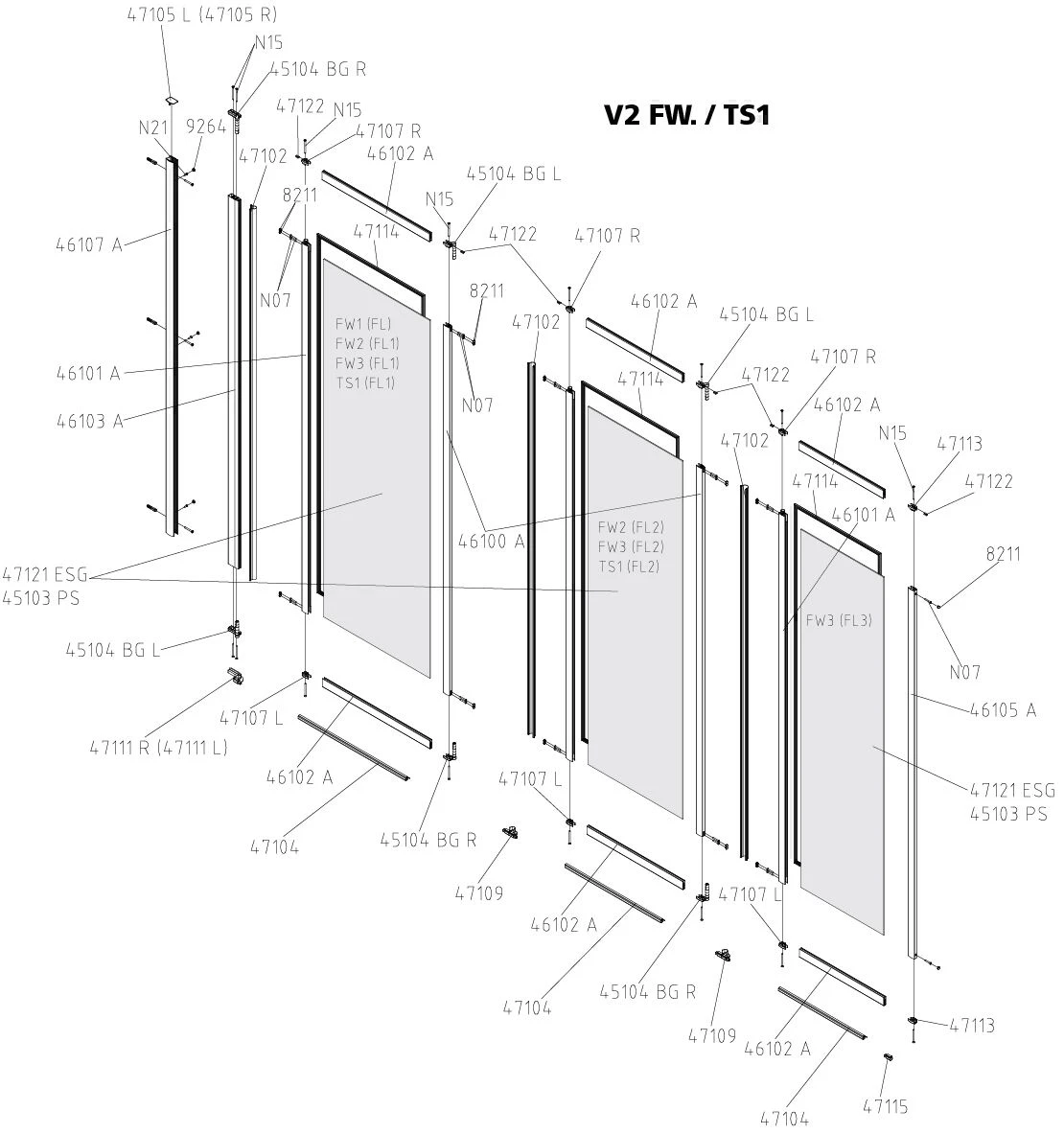 Kermi Vario 2000 Faltwand 3-tlg. V2FW30701422K 78,5-81,8x140cm, Weiß, Kerolan Perl 6 Kermi Vario 2000 Faltwand 3-tlg. V2FW30701422K 78,5-81,8x140cm, Weiß, Kerolan Perl – Bild 4