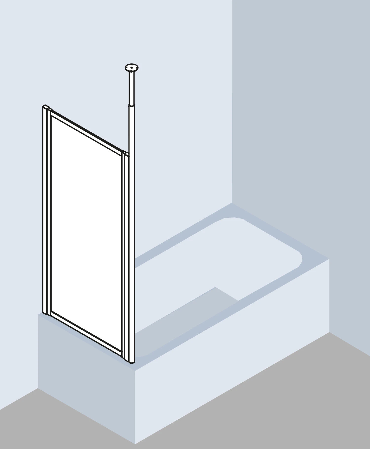 Kermi Vario 2000 Seitenwand V2TWD0801422K 71,4-74,6x140cm, Weiß, Kerolan Perl 4 Kermi Vario 2000 Seitenwand V2TWD0801422K 71,4-74,6x140cm, Weiß, Kerolan Perl – Bild 2