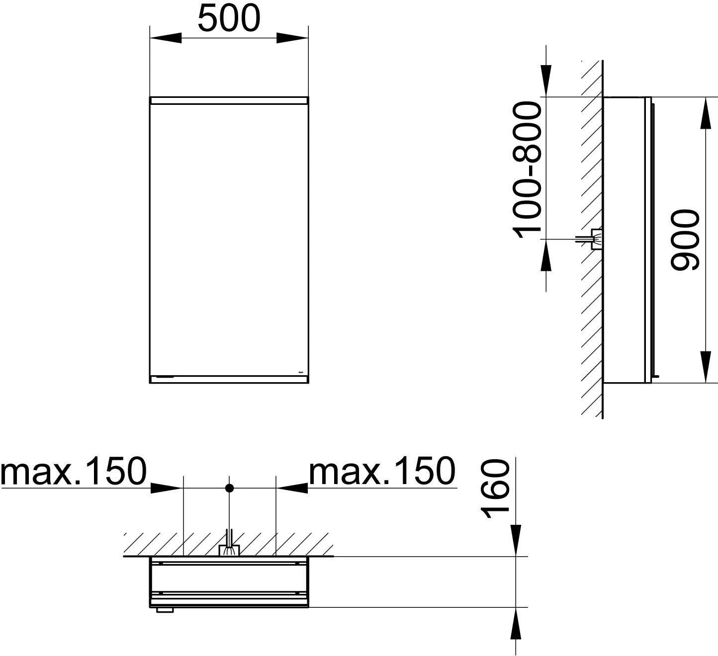 Keuco Royal Modular 2.0 Spiegelschrank 800101051100100 500 X 900 X 160 Mm, 1 Steckdose, Wandvorbau, Rechts 4 Keuco Royal Modular 2.0 Spiegelschrank 800101051100100 500 X 900 X 160 Mm, 1 Steckdose, Wandvorbau, Rechts – Bild 2