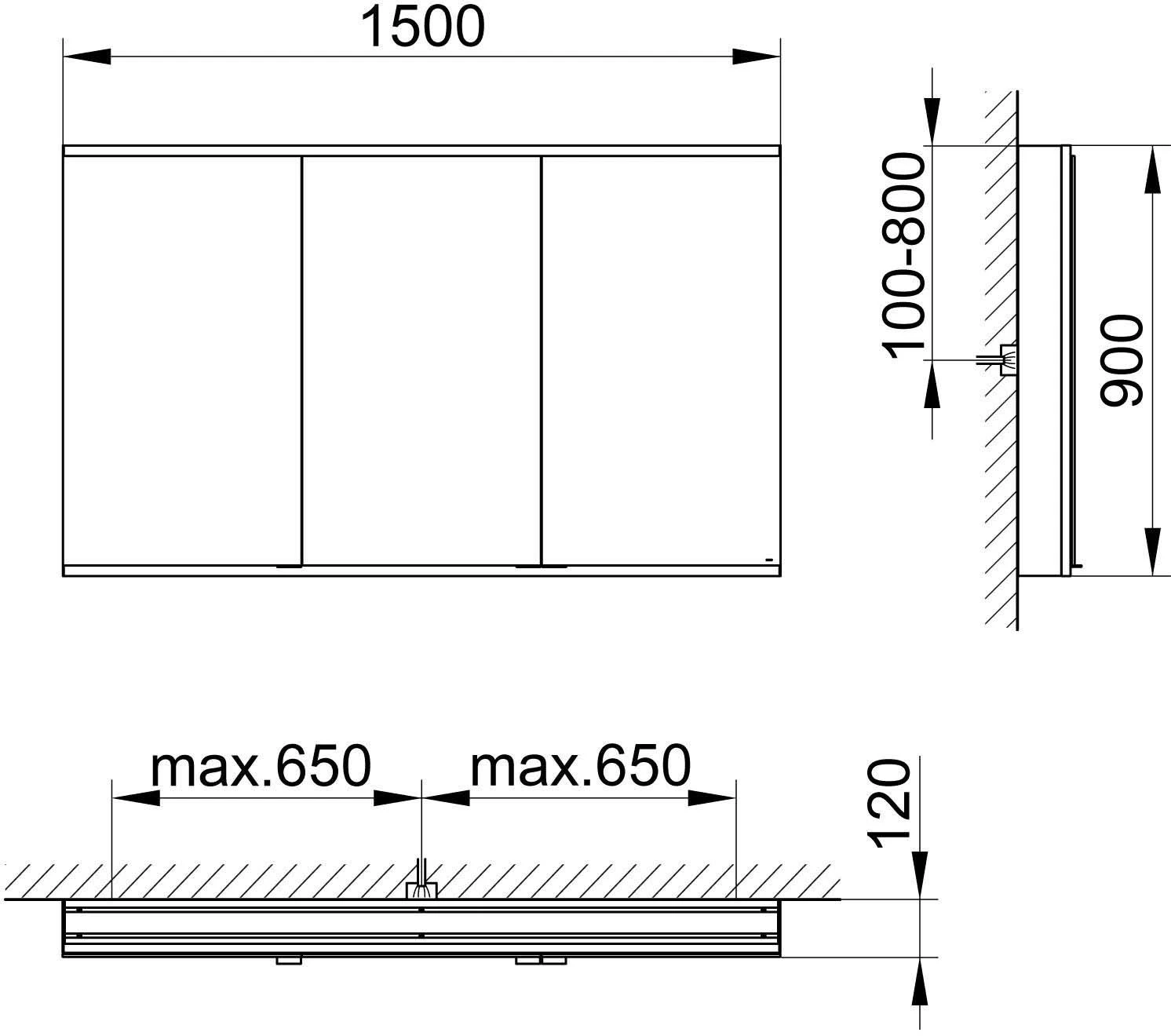 Keuco Royal Modular 2.0 Spiegelschrank 800321151000200 1500 X 900 X 120 Mm, 2 Steckdosen, Wandvorbau, 3-türig, DALI 4 Keuco Royal Modular 2.0 Spiegelschrank 800321151000200 1500 X 900 X 120 Mm, 2 Steckdosen, Wandvorbau, 3-türig, DALI – Bild 2