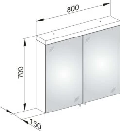 Keuco Royal Reflex.2 Spiegelschrank 24203171301 800x700x150mm, 2 Drehtüren, Beleuchtet -Badezimmerbedarf Geschäft Keuco Royal Reflex.2 Spiegelschrank 24203171301 800x700x150mm 2 Drehtueren beleuchtet 1