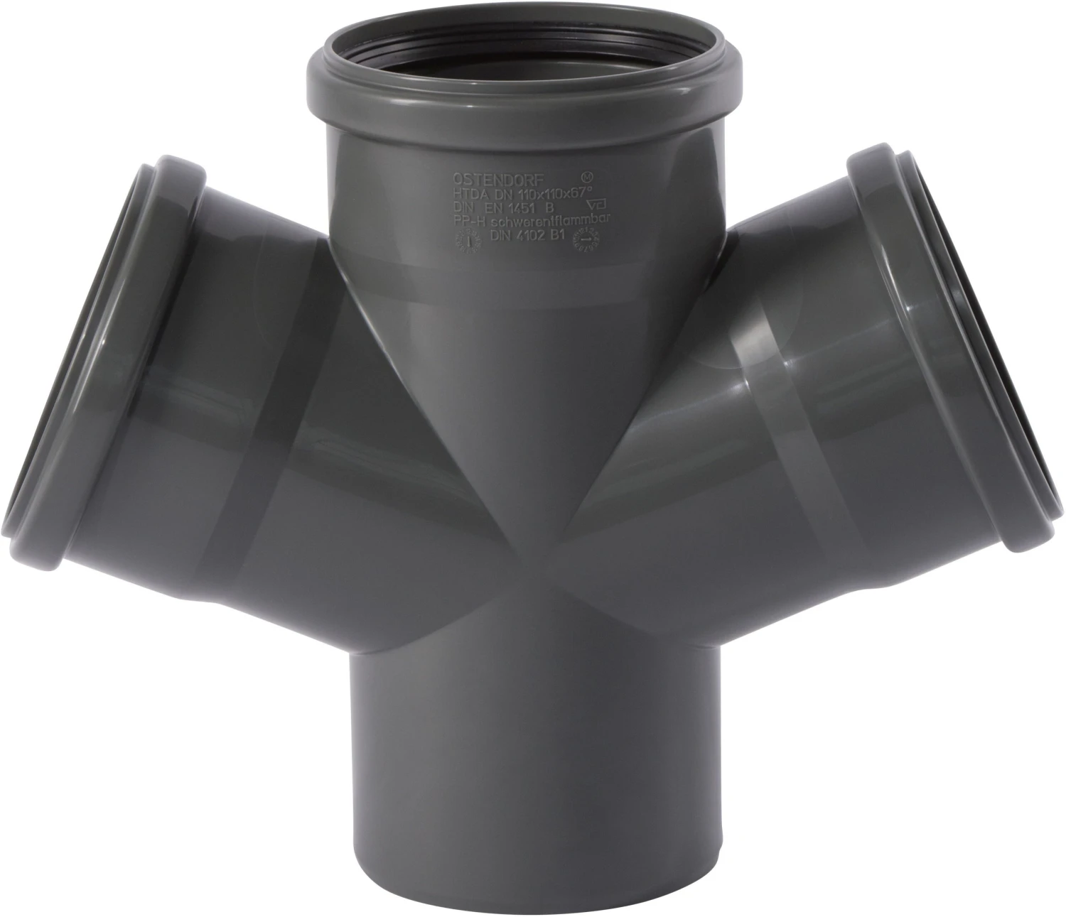 Ostendorf HTsafe HTsafe-Doppelabzweig 175900 DN/OD 110x110x110, 67° 3 Ostendorf HTsafe HTsafe-Doppelabzweig 175900 DN/OD 110x110x110, 67°
