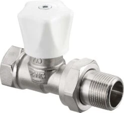 Oventrop Baureihe HRV Handregulierventil 1194606 3/4", Durchgang, Verkürzt, Messing Vernickelt