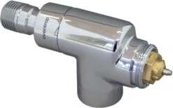 OventropThermostatventil Baureihe E 1163252 DN15, 1/2", PN10, Axial, Verchromt