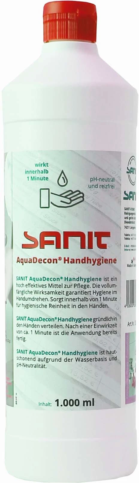 Sanit AquaDecon Handhygiene 3382 Flasche 1000 Ml 4 Sanit AquaDecon Handhygiene 3382 Flasche 1000 Ml – Bild 2