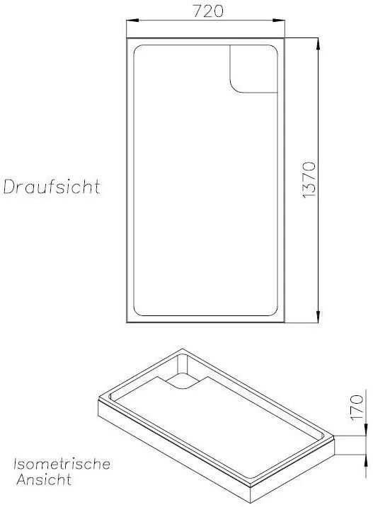 Schedel Duschwannenträger SD24001 75x140x6,5cm, Höhe 17cm 4 Schedel Duschwannenträger SD24001 75x140x6,5cm, Höhe 17cm – Bild 2