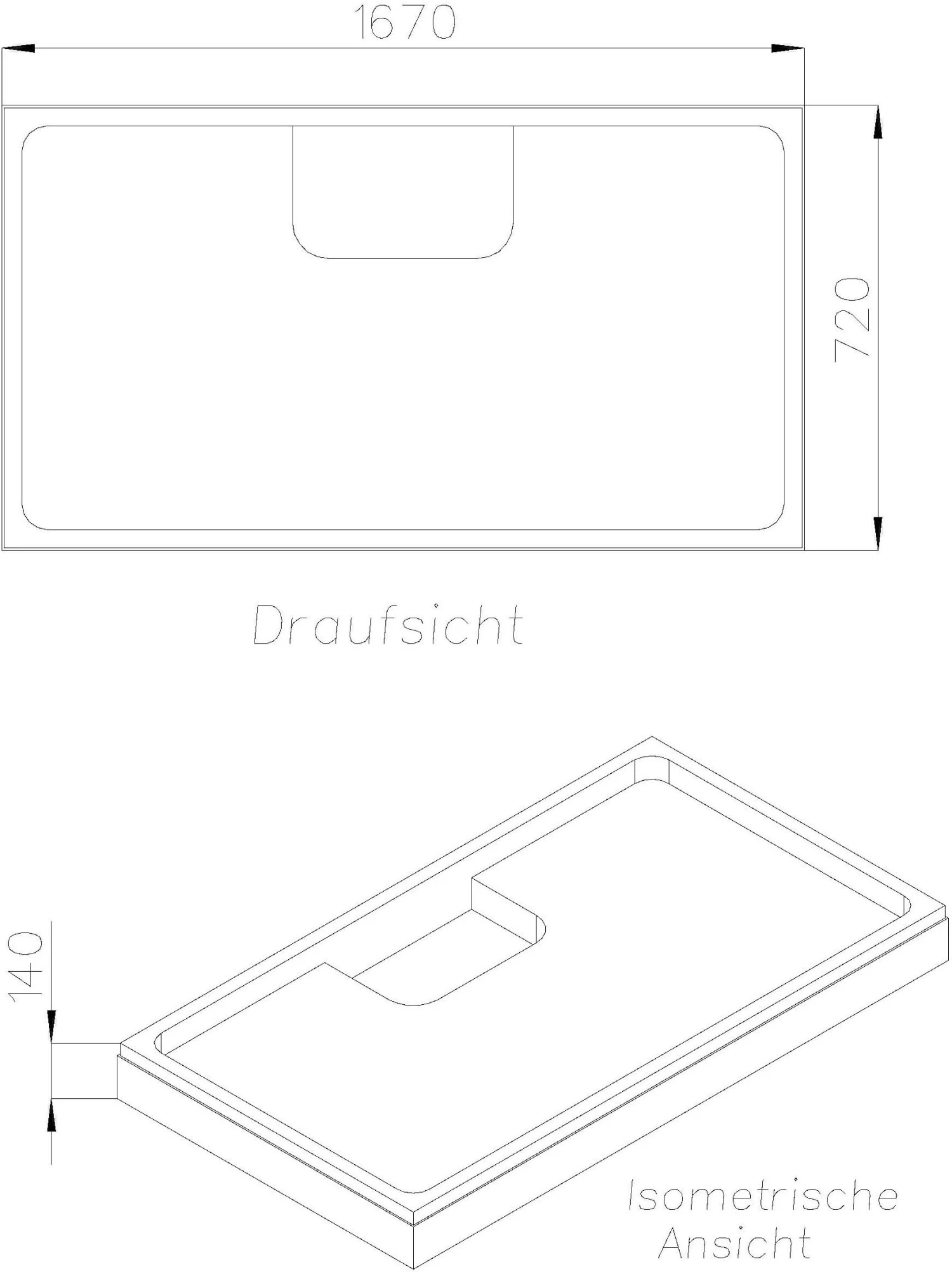 Schedel Duschwannenträger SD26026 170x75x1,5/4,8cm, Höhe 14cm 4 Schedel Duschwannenträger SD26026 170x75x1,5/4,8cm, Höhe 14cm – Bild 2