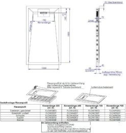 Schedel Line Flow Duschelement LI1KF601018 100 X 180 Cm, Vierseitiges Gefälle -Badezimmerbedarf Geschäft Schedel Line Flow Duschelement LI1KF601018 100 x 180 cm vierseitiges Gefaelle 1
