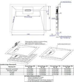 Schedel Line Flow Duschelement LI1KF601290 120 X 90 Cm, Vierseitiges Gefälle -Badezimmerbedarf Geschäft Schedel Line Flow Duschelement LI1KF601290 120 x 90 cm vierseitiges Gefaelle 1