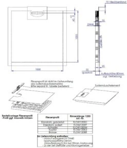Schedel Line Flow Duschelement LI2KF601010 100 X 100 Cm, Einseitiges Gefälle -Badezimmerbedarf Geschäft Schedel Line Flow Duschelement LI2KF601010 100 x 100 cm einseitiges Gefaelle 1