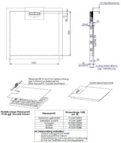Schedel Line Flow Duschelement LI2KF601090 100 X 90 Cm, Einseitiges Gefälle -Badezimmerbedarf Geschäft Schedel Line Flow Duschelement LI2KF601090 100 x 90 cm einseitiges Gefaelle 1