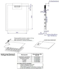 Schedel Line Flow Duschelement LI2KF608010 80 X 100 Cm, Einseitiges Gefälle -Badezimmerbedarf Geschäft Schedel Line Flow Duschelement LI2KF608010 80 x 100 cm einseitiges Gefaelle 1