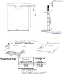 Schedel Line Flow Duschelement LI2KF608080 80 X 80 Cm, Einseitiges Gefälle -Badezimmerbedarf Geschäft Schedel Line Flow Duschelement LI2KF608080 80 x 80 cm einseitiges Gefaelle 1