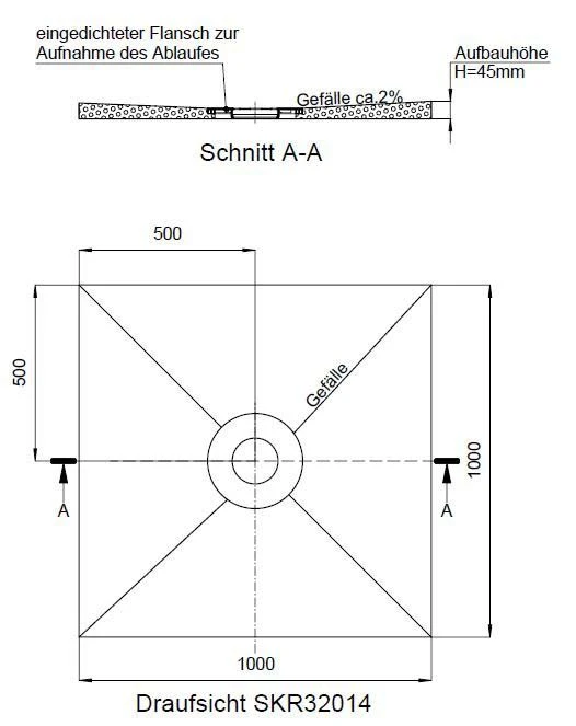 Schedel Multistar Plan Duschelement SKR32014 100 X 100 X 4,5 Cm, Quadratisch, Ablauf Mittig 4 Schedel Multistar Plan Duschelement SKR32014 100 X 100 X 4,5 Cm, Quadratisch, Ablauf Mittig – Bild 2